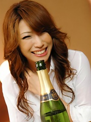 Glamorous Aya Sakuraba dicked and creamed all over her sweet hole