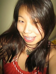 girl has a lot of fun showing off her fine big teen tits