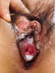 Ayumi Kobayashi Asian gets vibrator and cum from penis on slit