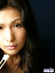 Slutty model Chinami takes great delight in showing off her fuckable body