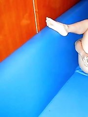 Busty amateur teen dildos her asian twat
